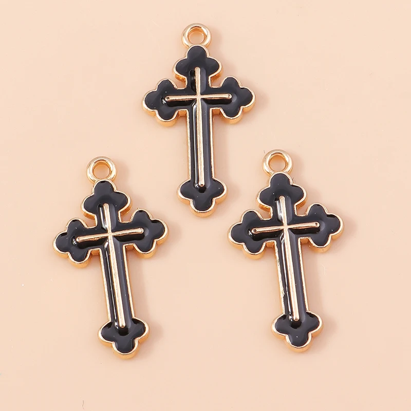Duarte 20 Teile/los Nette Bunte Emaille Kreuz Charms Anhänger für Die Herstellung Von Ohrringen Halsketten Armbänder DIY Handwerk Schmuck Erkenntnisse – Detail 6