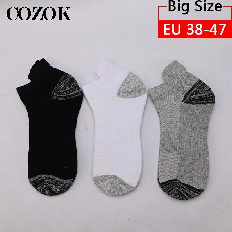 3 Pairs erkek ayak bileği çorap atletik yastıklı pamuk spor çorapları nefes düşük kesim Tab kemer destek örgü rahat kısa çorap