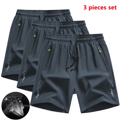 Imagen 2 del producto 3 piezas nuevos pantalones cortos para correr para hombre, pantalones cortos deportivos para gimnasio, entrenamiento de secado rápido, pantalones cortos para correr, pantalones cortos de verano para hombre
