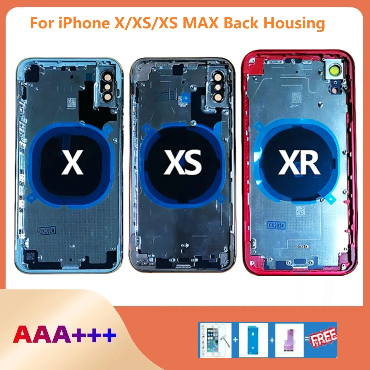 1Pcs Premium Middle Frame Chassis Back Housing For  iPhone 8  8P X XR XS Max 11 Pro Max Plus Mini Replacement Back Cover