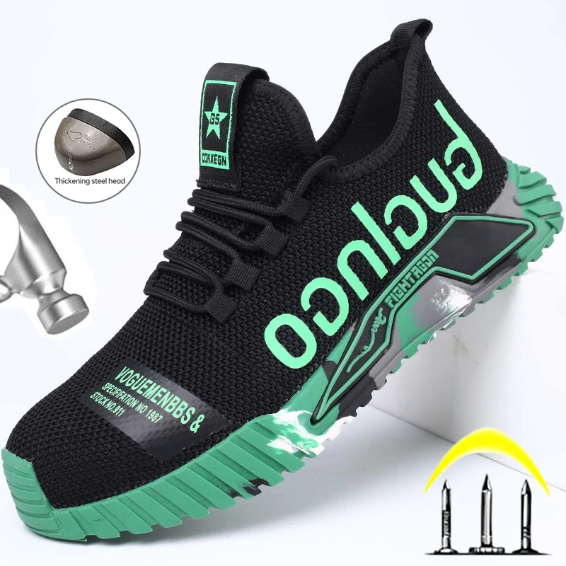 Fashion Safety Shoes With Steel Toe Cap Work Sneakers Men Women Work Shoes Puncture-Proof Work Safety Boots Safety Footwear 2024