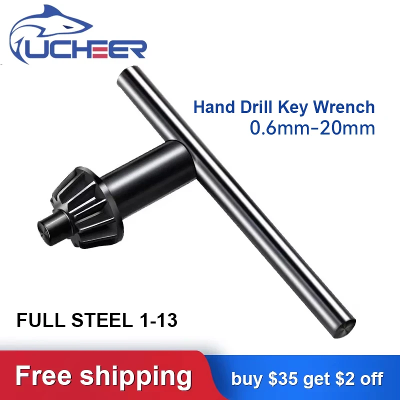 UCHEER Hand Drill Chuck Wrench Key Wrench Hardware Tool Accessories All Steel Hand Tool Wrench Drill Chuck Keys