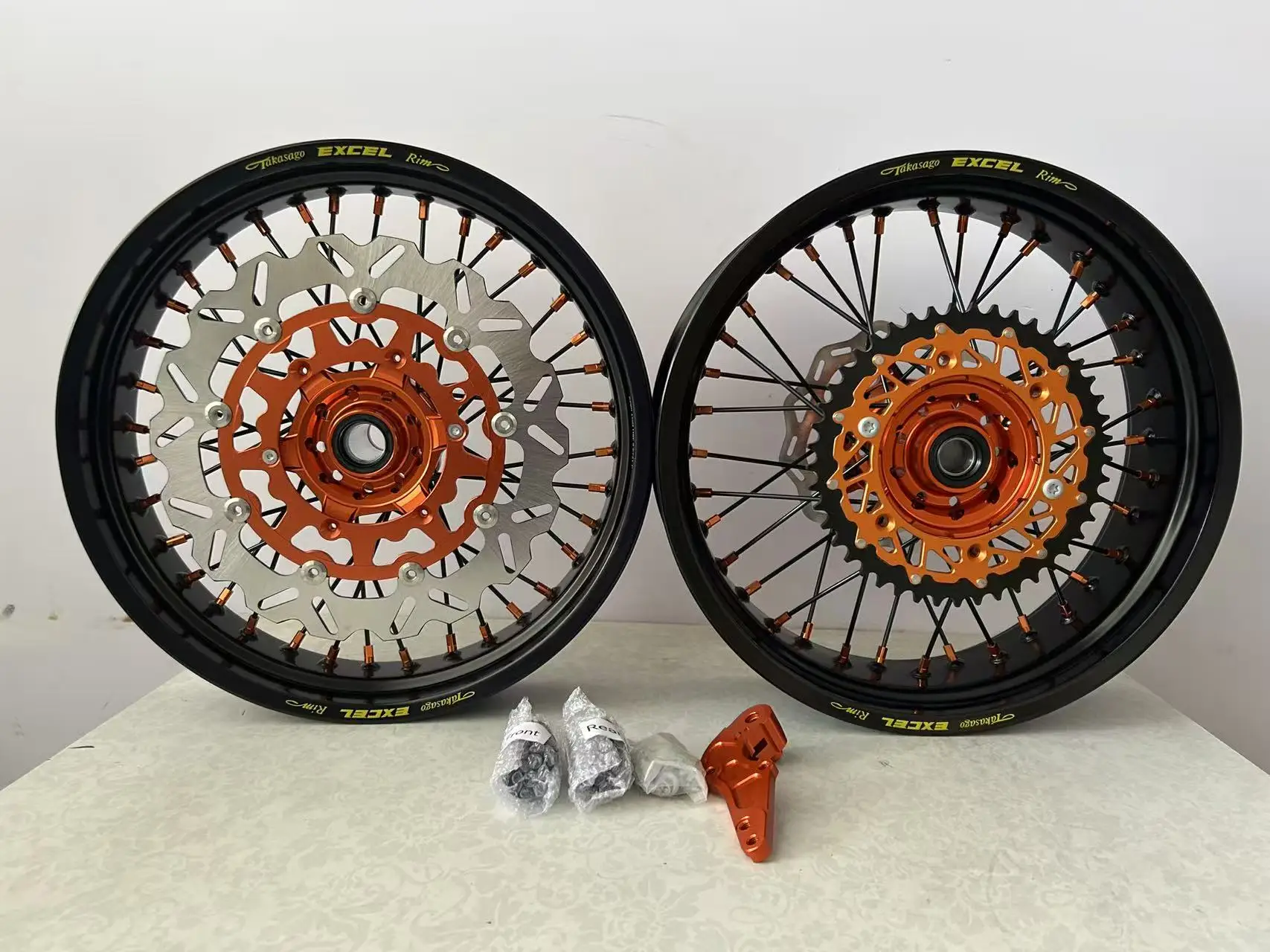 Enhanced 173.5 175.0 Supermoto Wheels for [Model] 7075 Aluminum Alloy Rims Hub Kit Custom Color Motorcycle Spare Parts