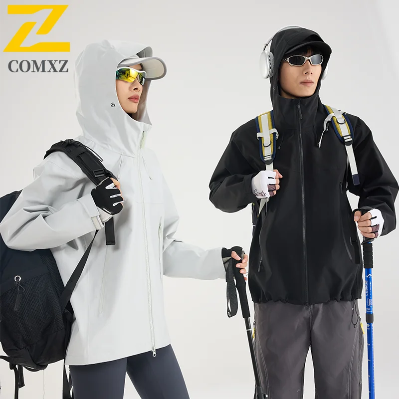

Hard Shell Jacket 2025 Couple Waterproof Windproof Autumn Winter Outdoor Hiking Functional Coat Men Women Unisex Breathable