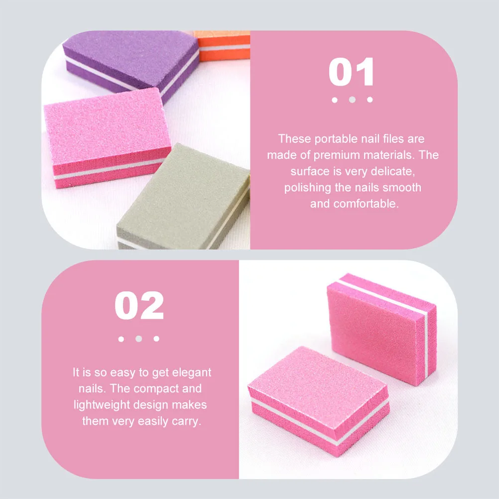 50 peças tiras de polimento de unhas arquivos portáteis leves e compactos para arquivamento de salão-pedicure ferramenta de lixamento
