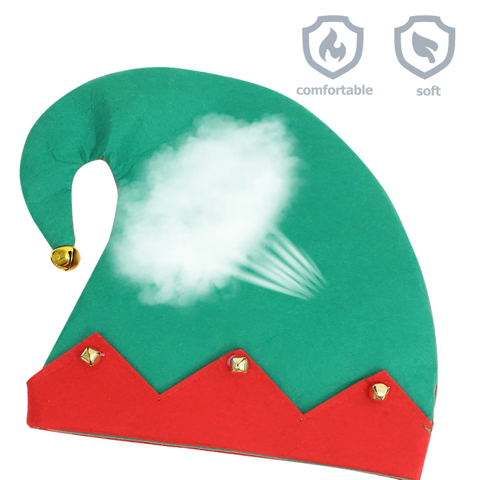 

1 set 1 Set Kids Christmas Elf Shoes Hat Costume Set Comfortable Favors Cosplay Outfit Festival Props