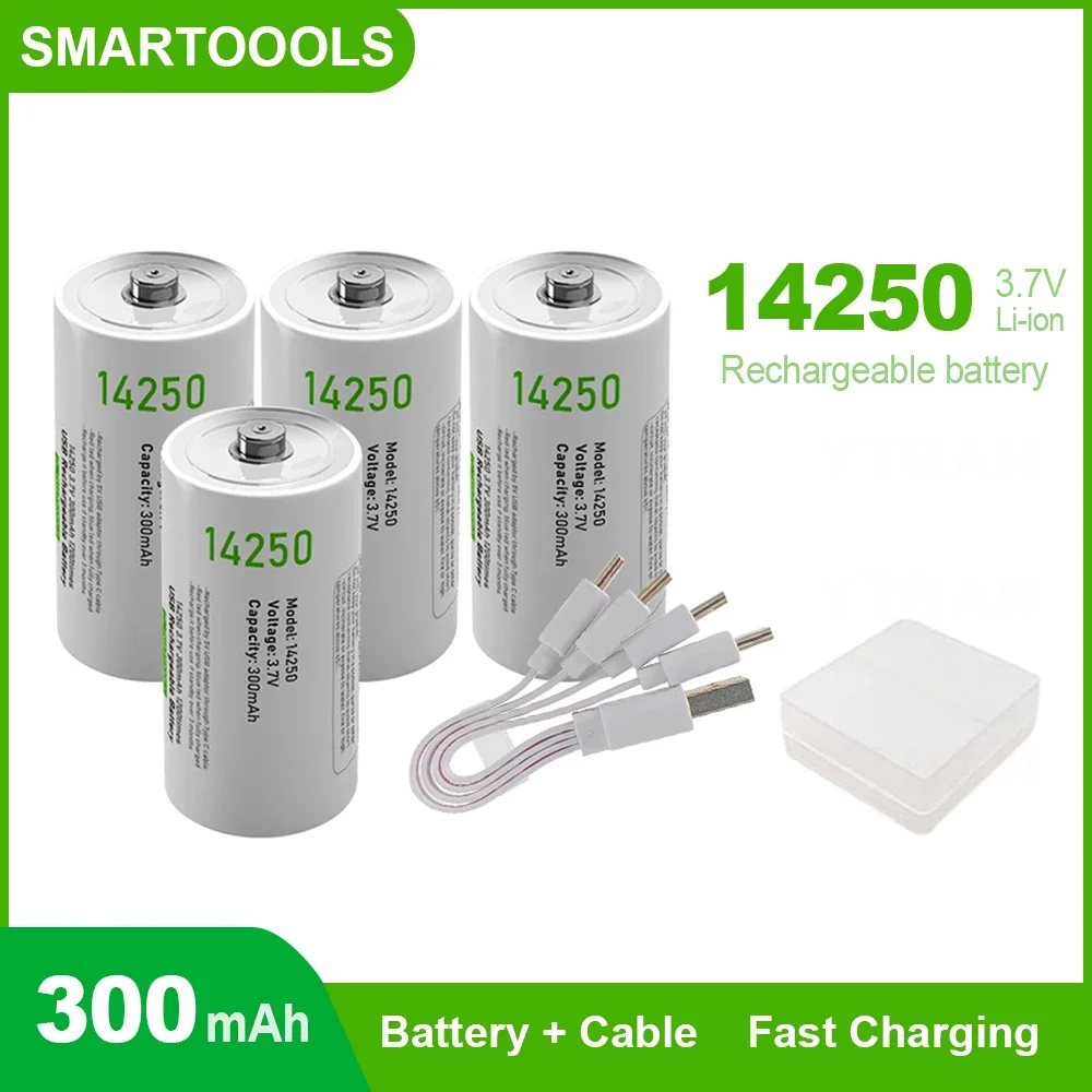 14250 3.7V 300mAh akumulator litowy wielokrotnego ładowania do sond, termometrów, celowników, termostatów, systemy monitorowania, alarmów, 1/2AA