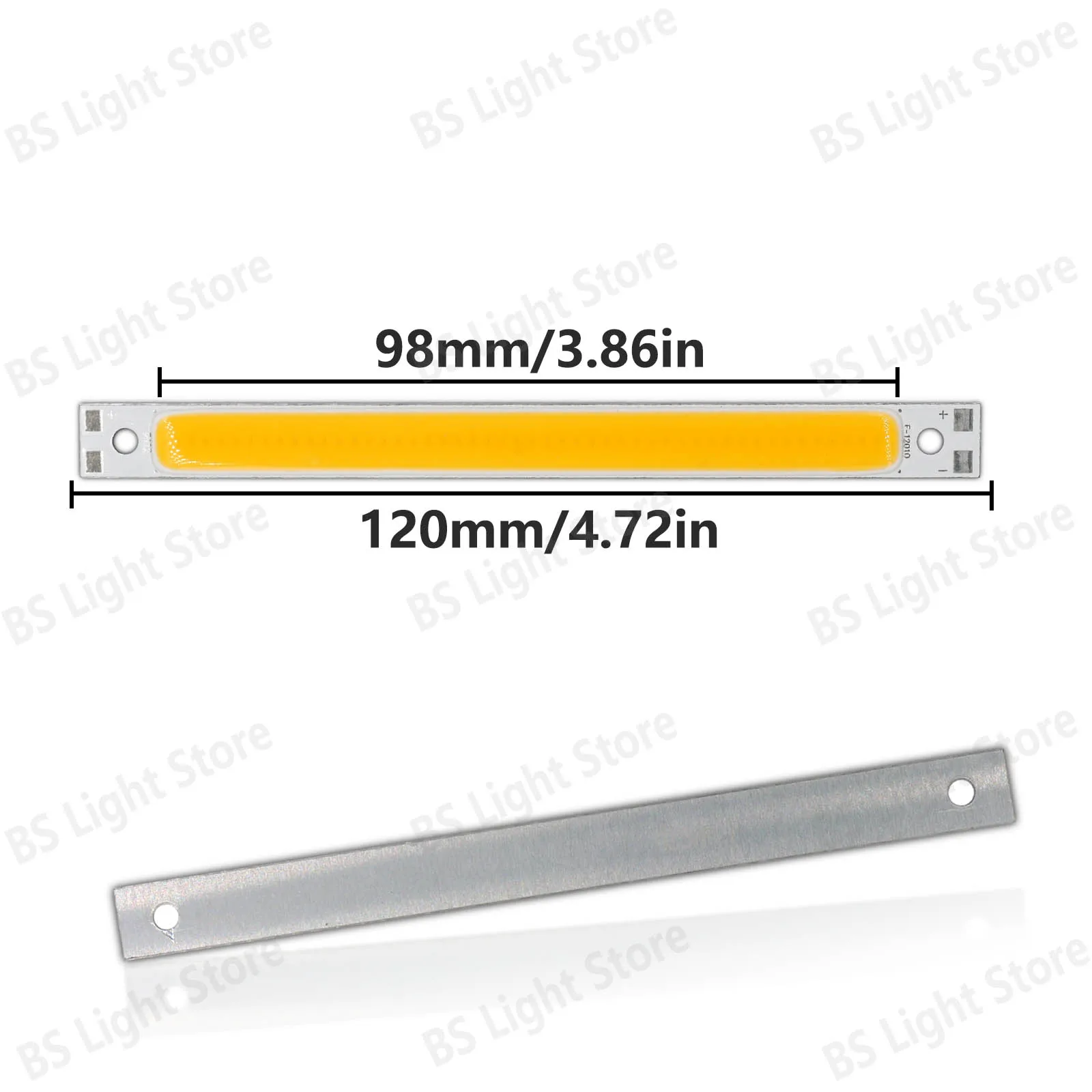 1PCS 120x10mm DC12V LED COB Light Strip Bar Lights Blue Green Red Warm Cool White Color 6W For COB Bulb Light source Accessories