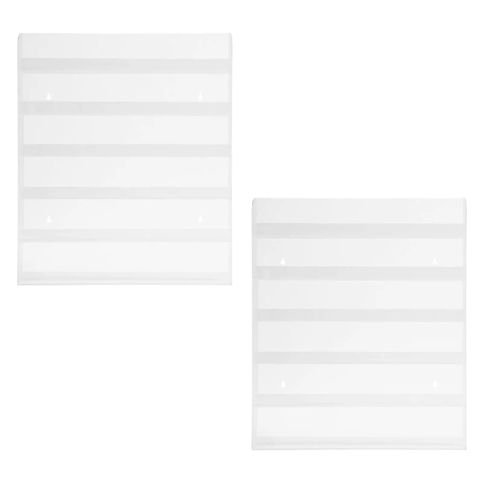 2 Pack Nail Polish Wall Racks, Acrylic Clear Nail Polish Wall Rack, Nail Polish Shelf Organizer, 6 Rows, 20×24 Inch, for Salon E
