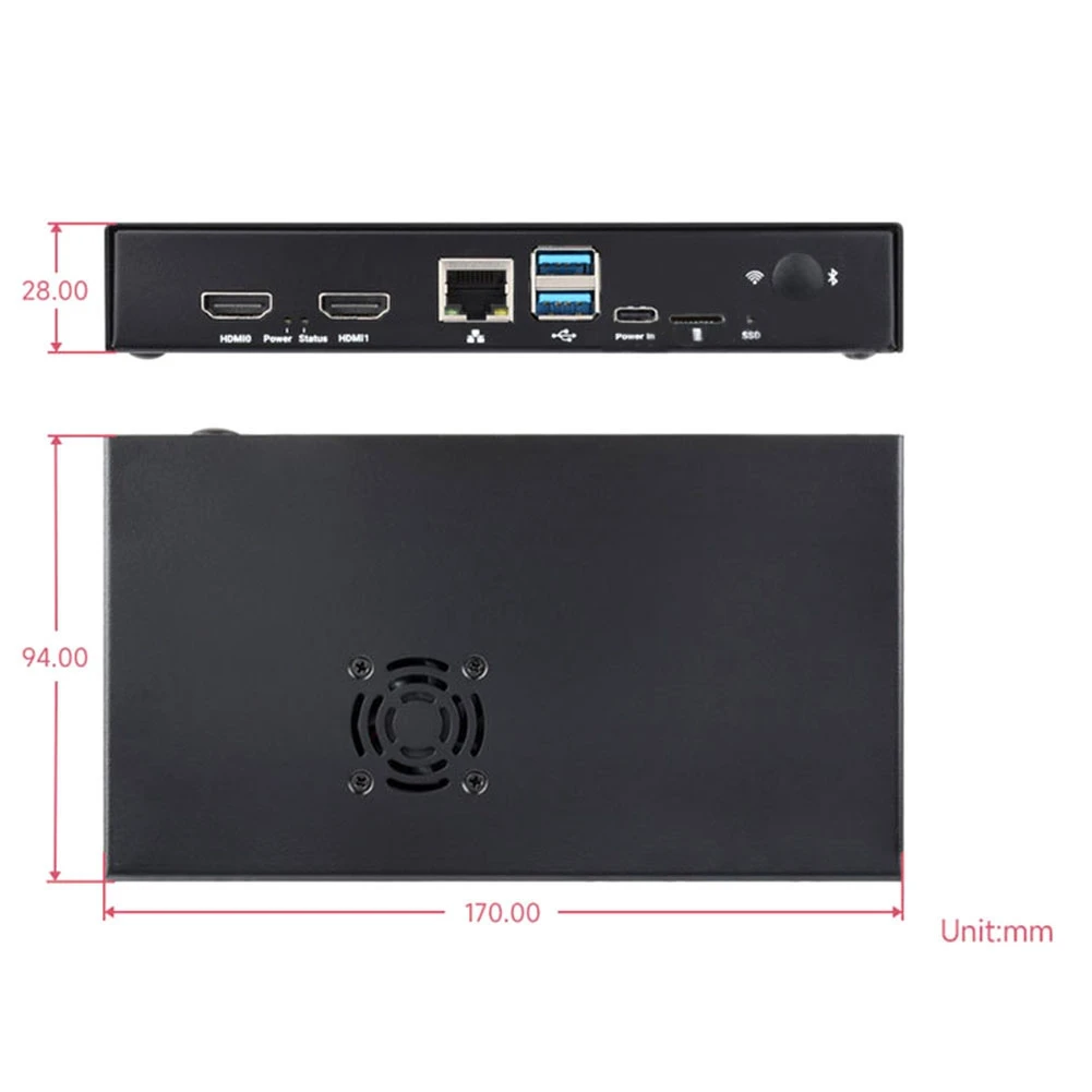 Raspberry Pi コンピューティング モジュール 5 ケース用 - 冷却ファン付き CM5 エンクロージャ、CM5 IO ボード用