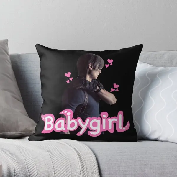 

Leon Kennedy Babygirl Design Resident Ev Printing Throw Pillow Cover Square Comfort Wedding Sofa Pillows not include One Side