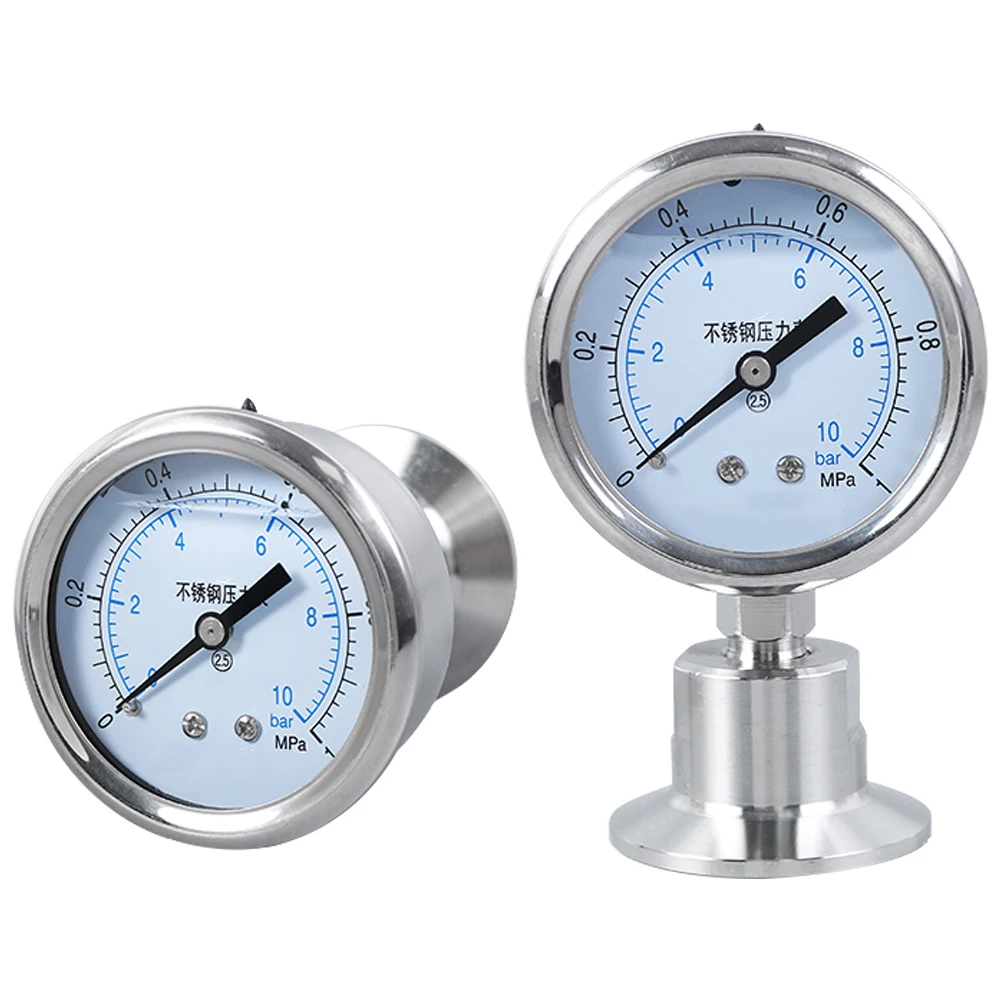 Stainless Steel Pressure Gauge Hygienic Clamp Type Pressure Sensor High Precision Chuck Diaphragm Pressure Transmitter