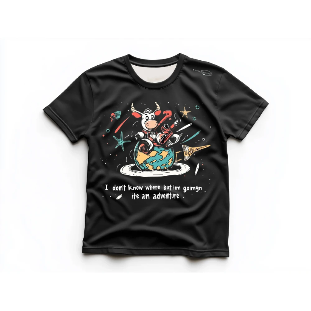 Я не знаю, где, но я йде, что я пригода, забавная футболка с 3D принтом «Храбрый коровий», модные топы с круглым вырезом, унисекс, детские повседневные футболки