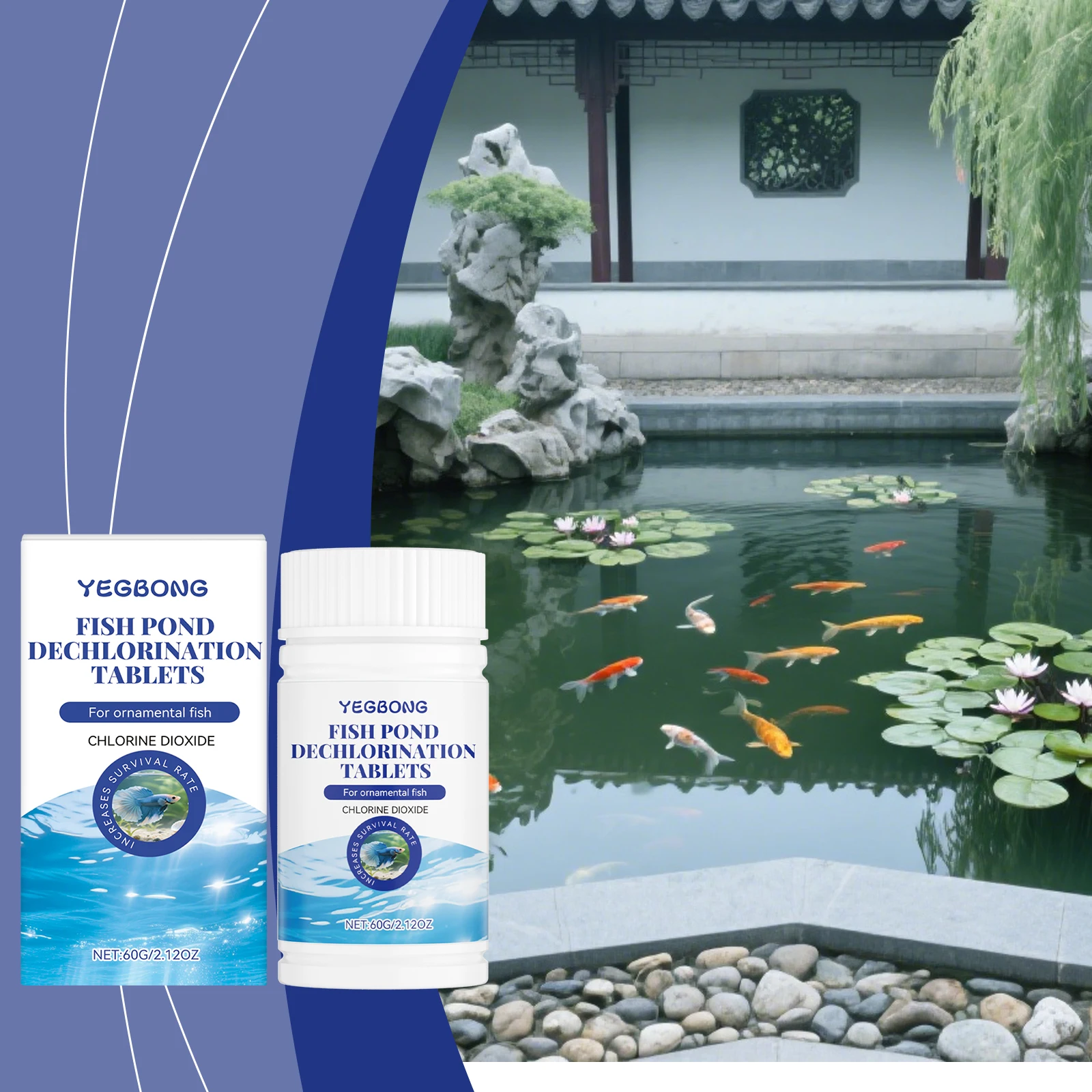 

Yegbong Fish Pond Chlorine Removal Sheet for Cleaning Stains and Ensuring Clear Water Quality. Fish Tank Chlorine Removal