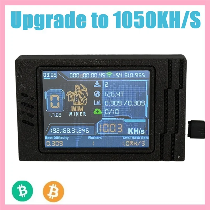 Nerdminer V2 MAX Solo Miner 1050KH/S BTC Crypto Miner 2.8 بوصة Smart Display Miner Nerdminer Win 3.125 BTC