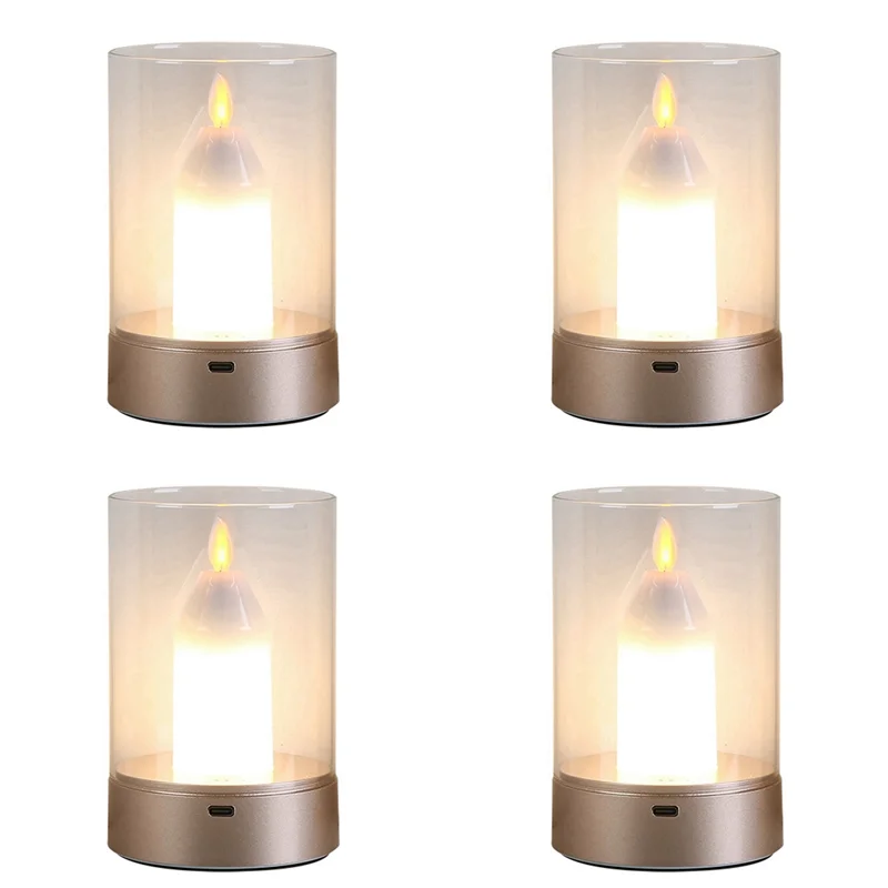 4X USB a lume di candela ricaricabile senza fiamma elettrica a LED candela che balla candele in movimento luce decorazione della casa