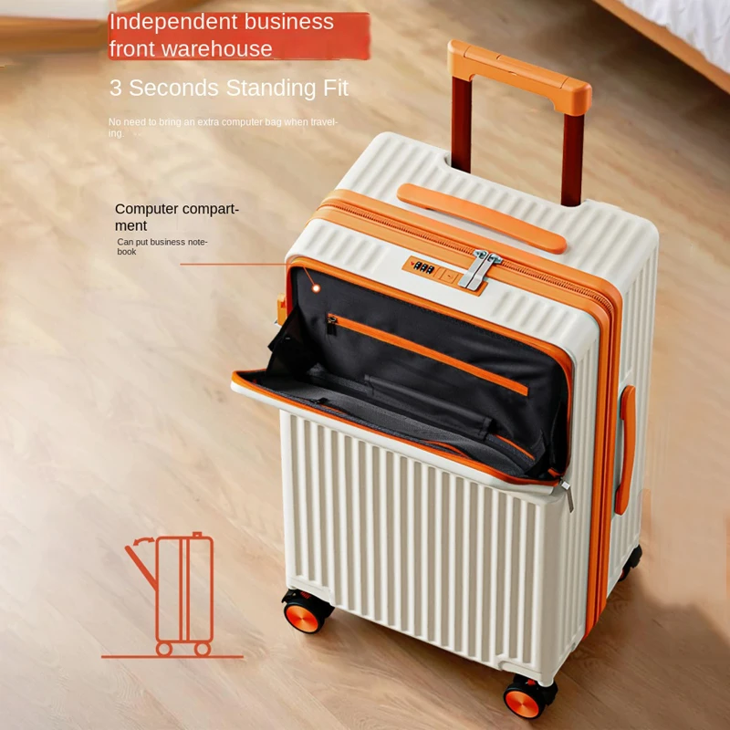 

Стильный 20, 24-дюймовый дорожный чемодан, деловая сумка для ноутбука, легкая с открытой передней частью, взрывозащищенная молния, новая ручная кладь