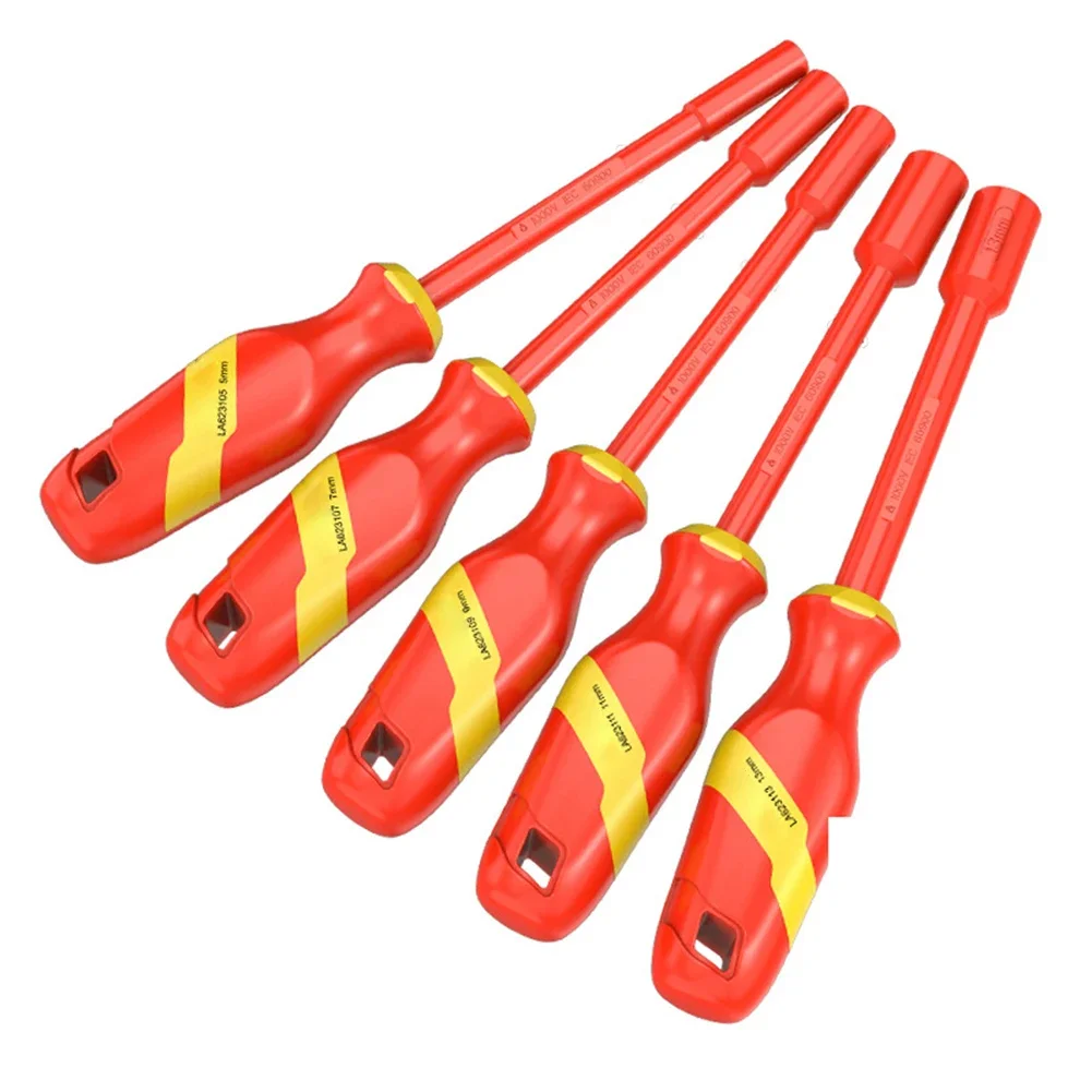 

1PCS 4mm-14mm VDE Insulated Socket Wrench Alloy Steel 1000V High Voltage Safety Tool For Electricians Hardware Tool Parts