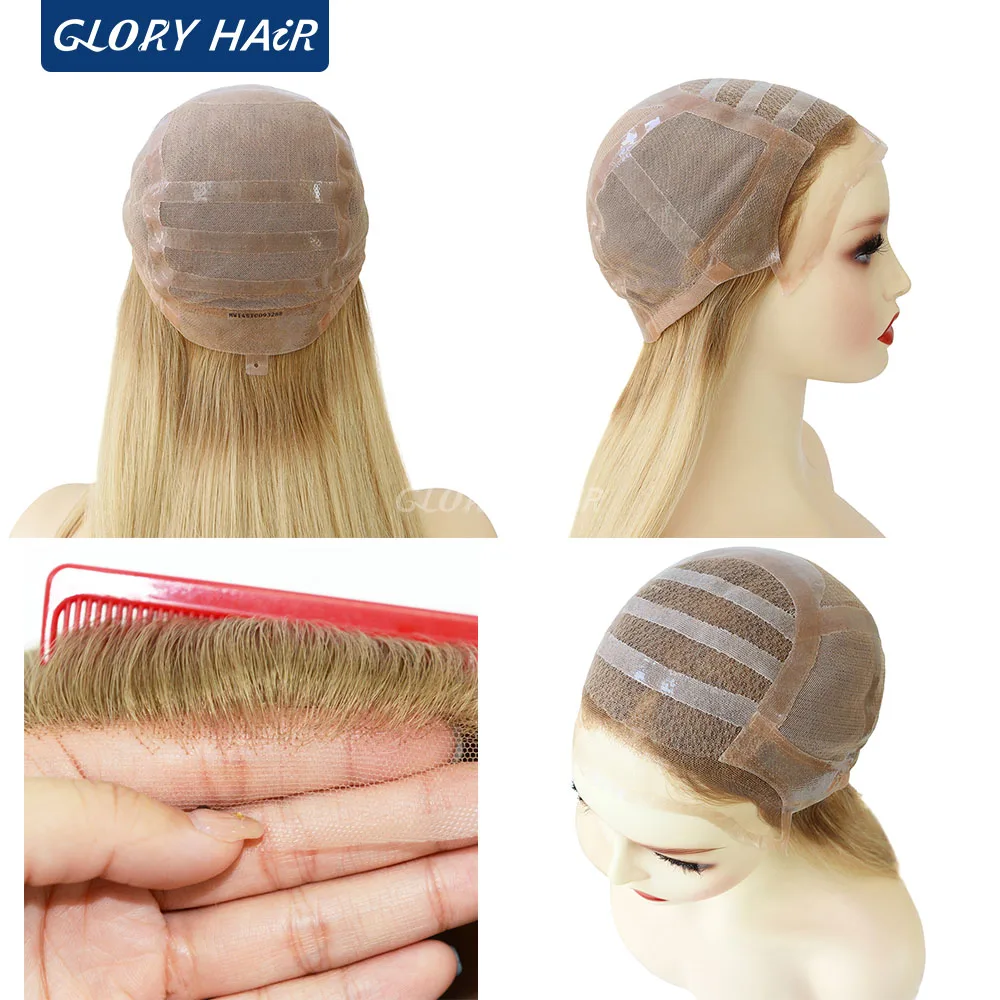 

MW45-18 "Высококачественный китайский парик из волос Remy с кутикулой, мягкий силиконовый женский парик, система волос для женщин, шапочка для парика из светлых человеческих волос