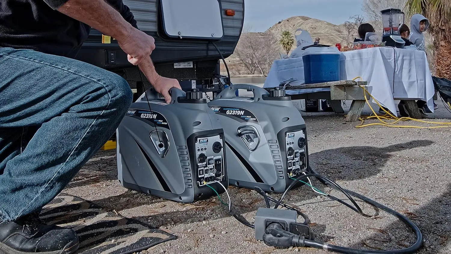 2300W Portable Quiet Inverter Generator & Parallel Capability, G2319N Gas-Powered, Carb Compliant With USB Outlet