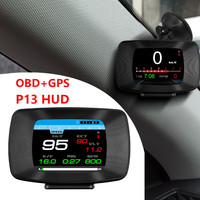 HD P10 P13 OBD2 GPS HUD Car Head Up Display Digital Speedometer Auto On-board Computer With Speed RPM Temperature Voltage Alarm
