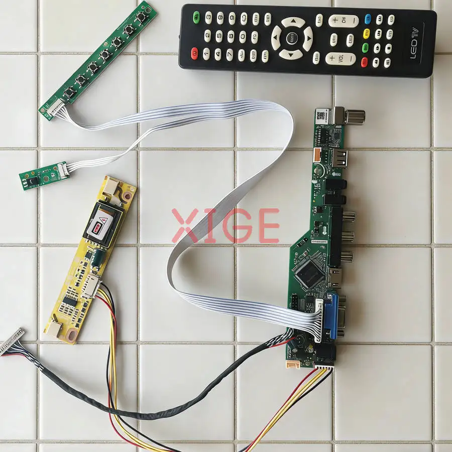 

Screen Drive Controller Board Fit M150X5 HT150X02 G150X1 MT150XN03 1024x768 1024*768 USB+AV+VGA+HDMI 2-CCFL 20 Pins LVDS DIY Kit