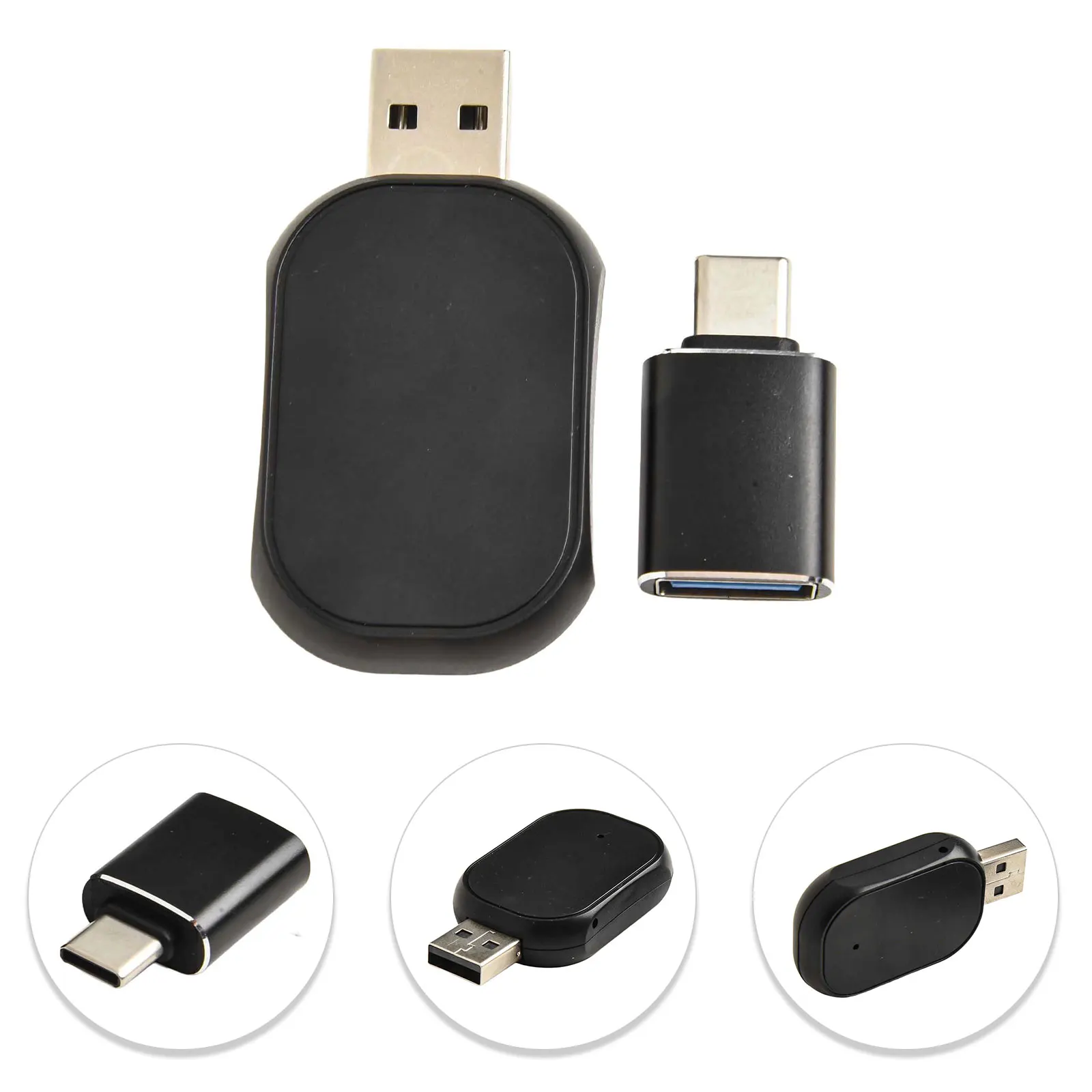 /Wireless / For Carplay Adapter For Android Auto Dongle For IPhone For Smartphone Car Conversion Box Black /Wireless