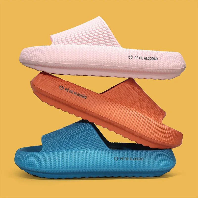 

Массажная обувь для душа на толстой подошве с мягкой облачной подошвой для женщин и мужчин, пары, водонепроницаемые нескользящие домашние модные тапочки для отдыха и ванной комнаты