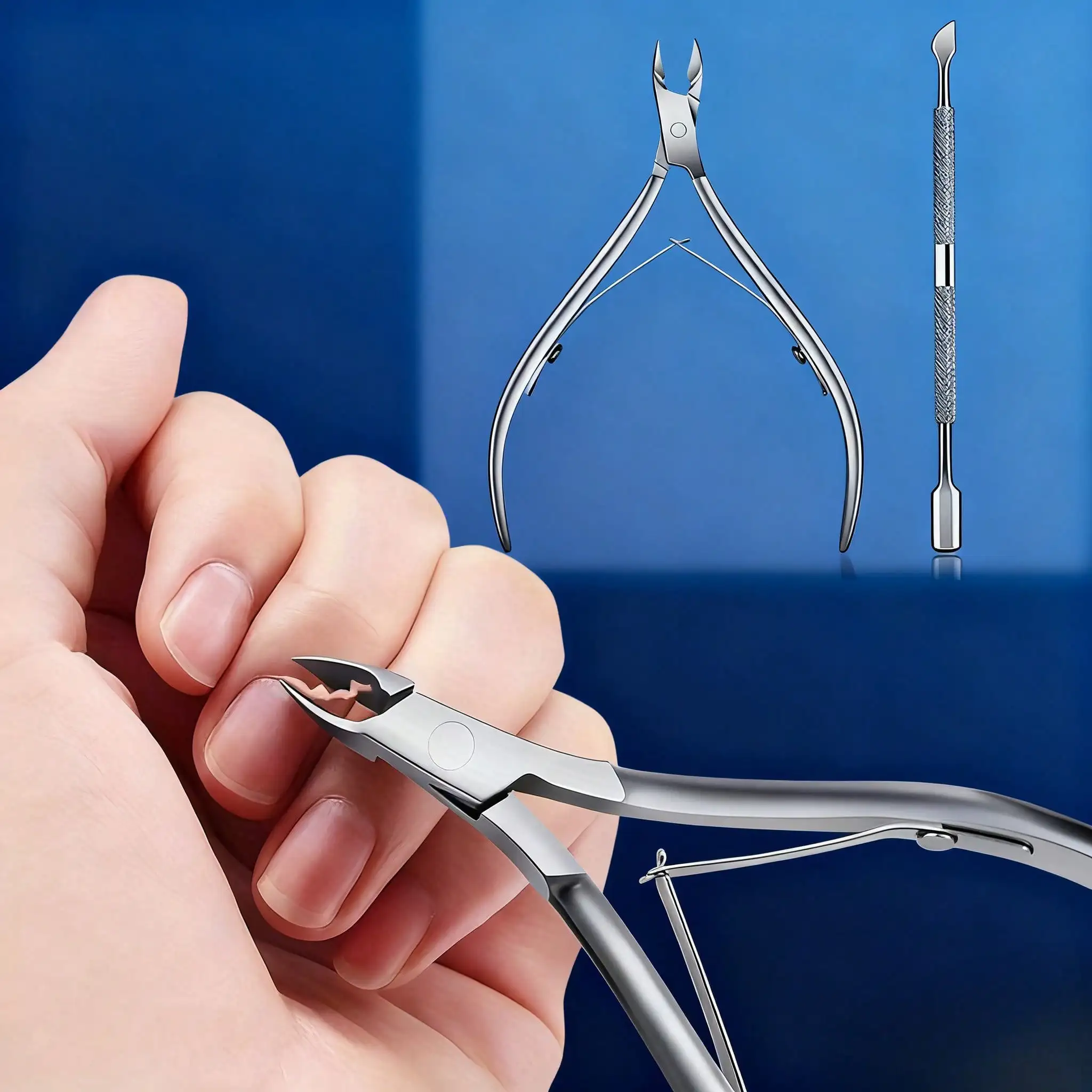 Stainless Steel Precision Cuticle Nipper - Dead Light Beige Removal Tool for Manicure & Pedicure, Ideal for Fingernails