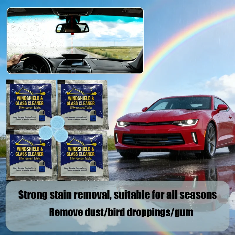Automotive glass water effervescent sheet, universal antifreeze softening wiper rubber strip for all seasons