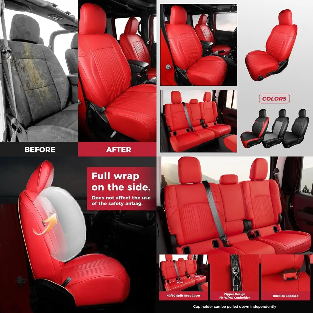 

Чехлы на сиденья Jeep Gladiator 2020 2021 2022 2023 2024 2025 Полный комплект, без заднего подстаканника, специально подходит для Gladiator JT 2020-20