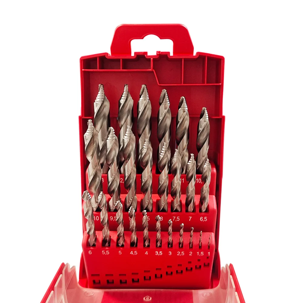 

25PCS Stepped Point M2 HSS Drill Bit Set 1-13mm for Stainless Steel Hard Metal Aluminum Acrylic Sheet Fast Drilling Long-Lasting