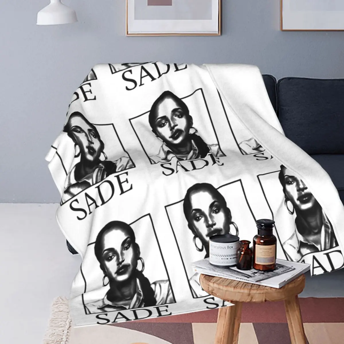 S-Sade Adu Music Blanket Fleece Lightweight Thin Throw Blankets for Airplane Travel Bedspread