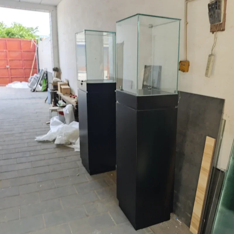 Museum Display Cabinet Antique Jade Exhibition Cabinet Figure Display Stand Porcelain Display Cabinet Glass Transparent Counter