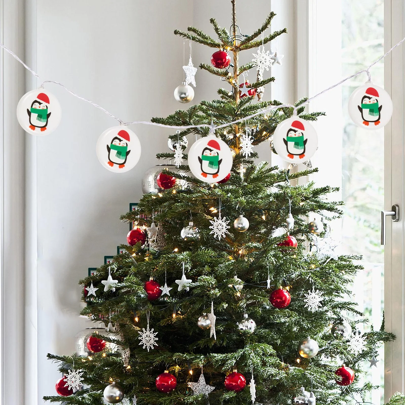 1 pezzo di lampada a corda natalizia a LED, luce calda decorativa per interni ed esterni, lampada da giardino a LED
