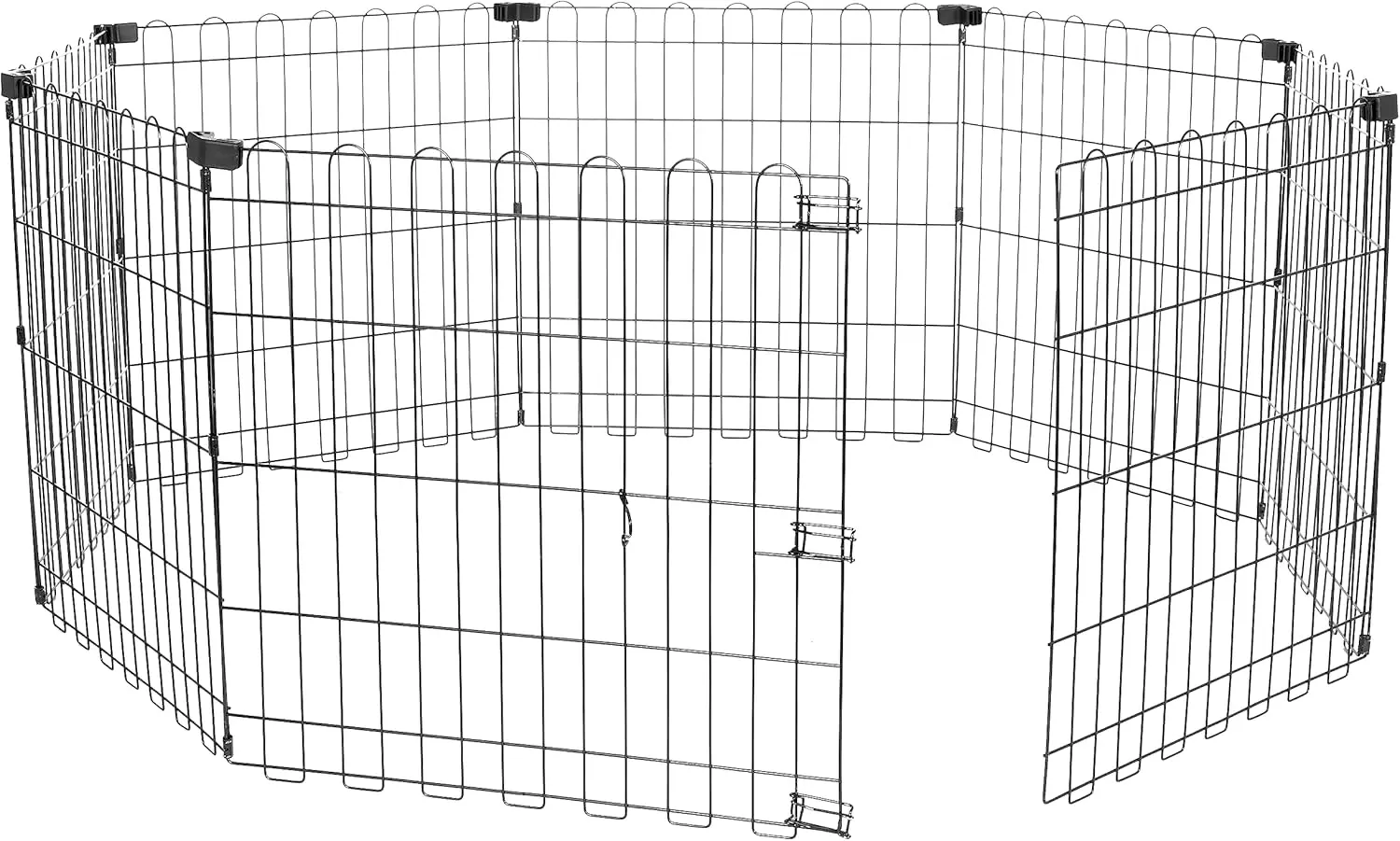

Foldable Octagonal Metal Dog Playpen - Indoor/Outdoor, No Door, Extra Small (8 Panels, 24x24), Easy Assembly & Storage, Black