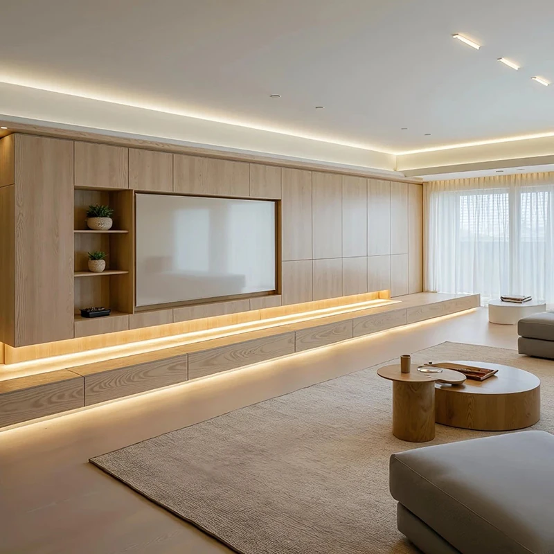 أثاث بتصميم بسيط على الطراز الخشبي الكريمي الحديث، ديكور منزلي كامل مخصص للفنادق والفلل