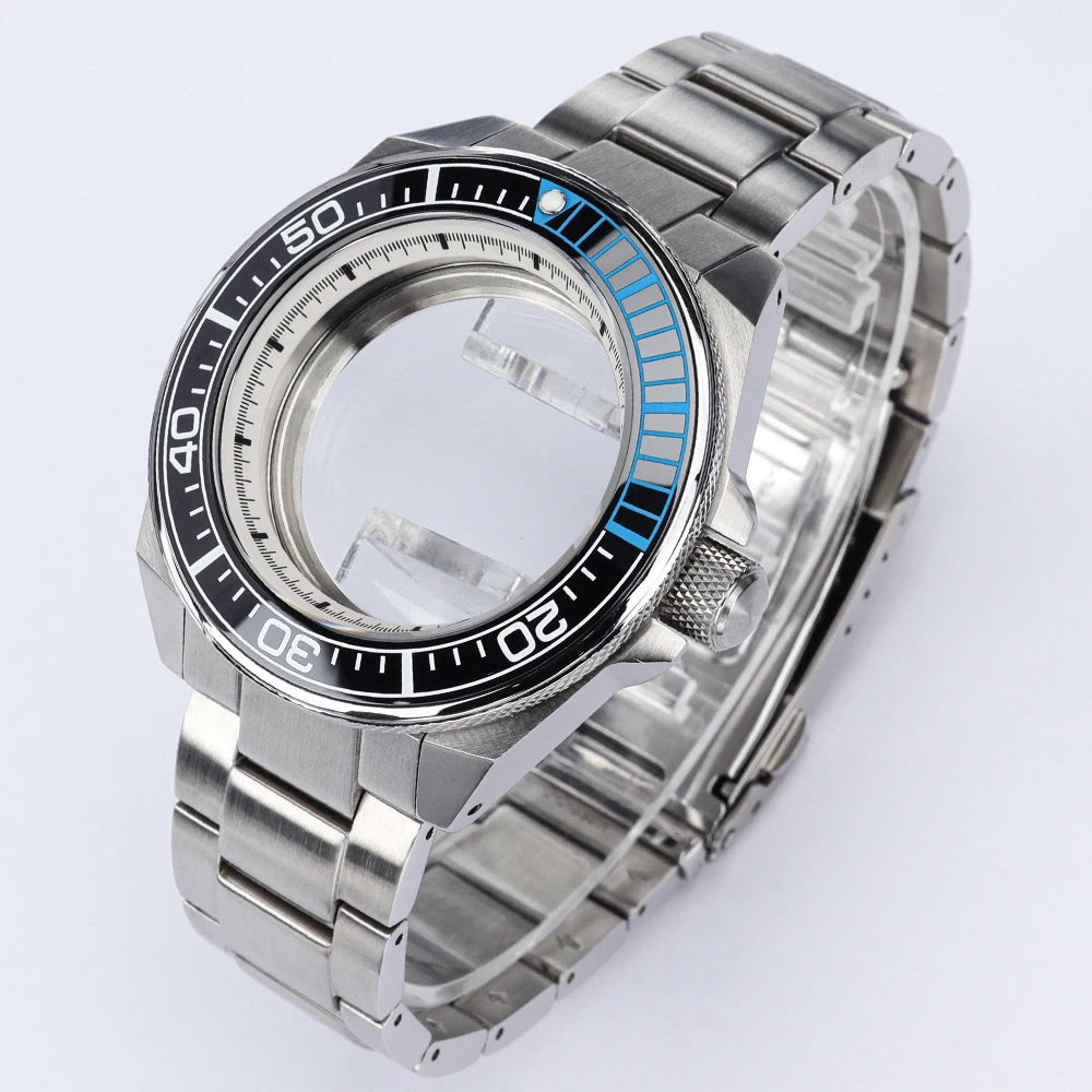 NH35A Diving Case 43.8mm Mechanical Watch Case Bracelet Assembly Kit Sapphire Glass For NH35 NH36 NH34 NH38 NH70 4R36 Movements