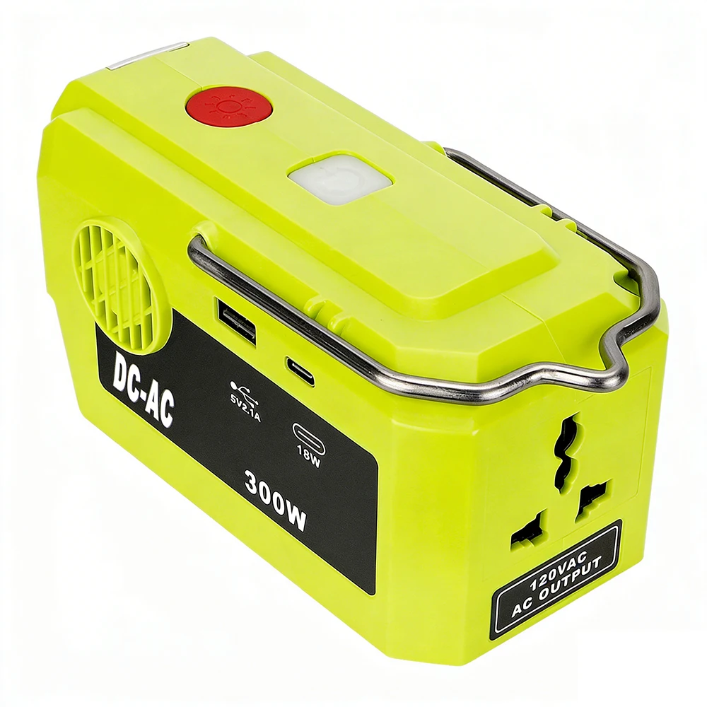 NEW Portable Power Inverter for Ryobi 40V Li-ion Battery Adapter with AC Outlet USB Type-C Port 120V-220V Outdoor Power Supply