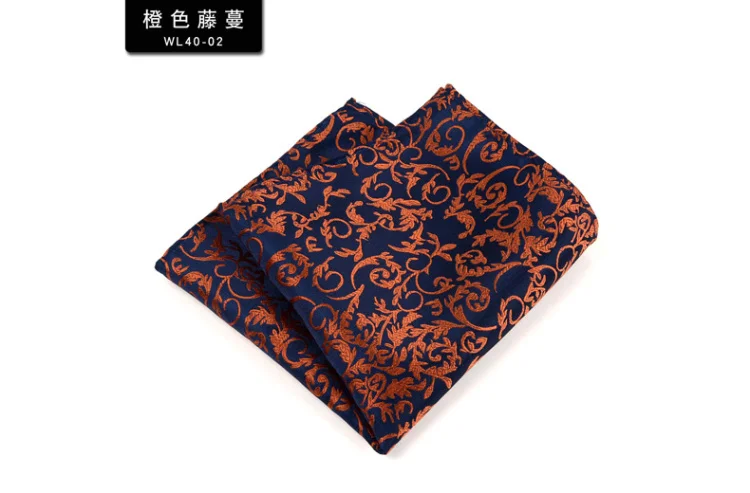 24cm Formal Paisley Pocket Square Mens Polyester Black Red Handkercheif Wedding Party Tuxedo Accessories Elegant Hanky Cravat