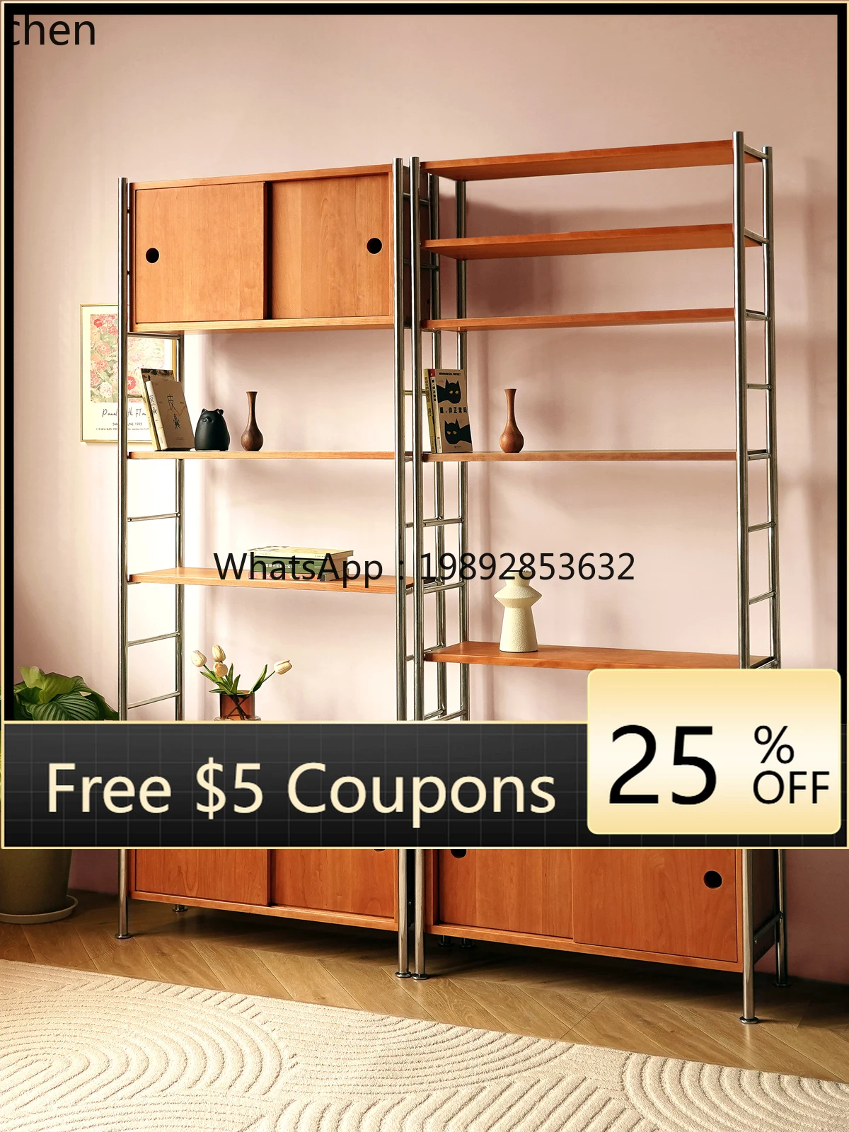 CB1   combination bookcase integrated whole wall floor-to-ceiling bookshelf household simple all-cherry display cabinet