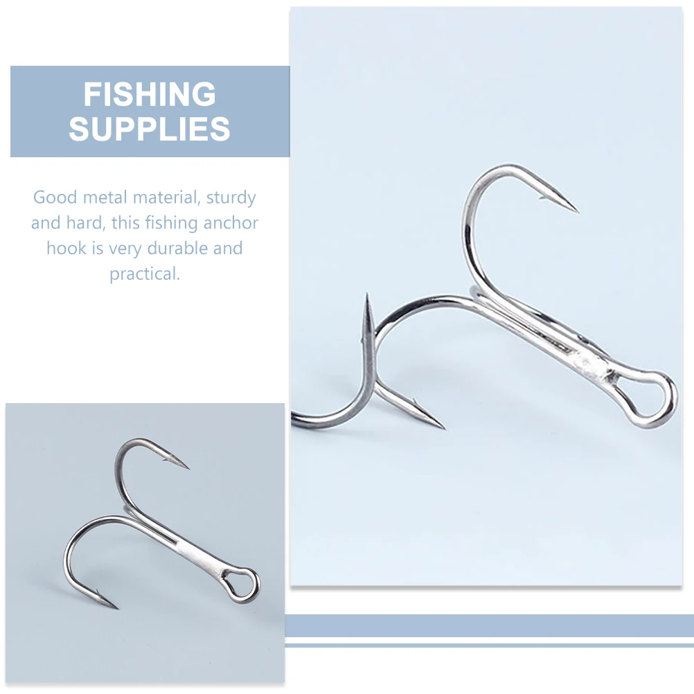 

5 Pcs Fish Hooks Anchor Bait Sturdy Metal Durable Small Size Catch Fish Rivers Lakes Ponds Fishing Supplies Treble