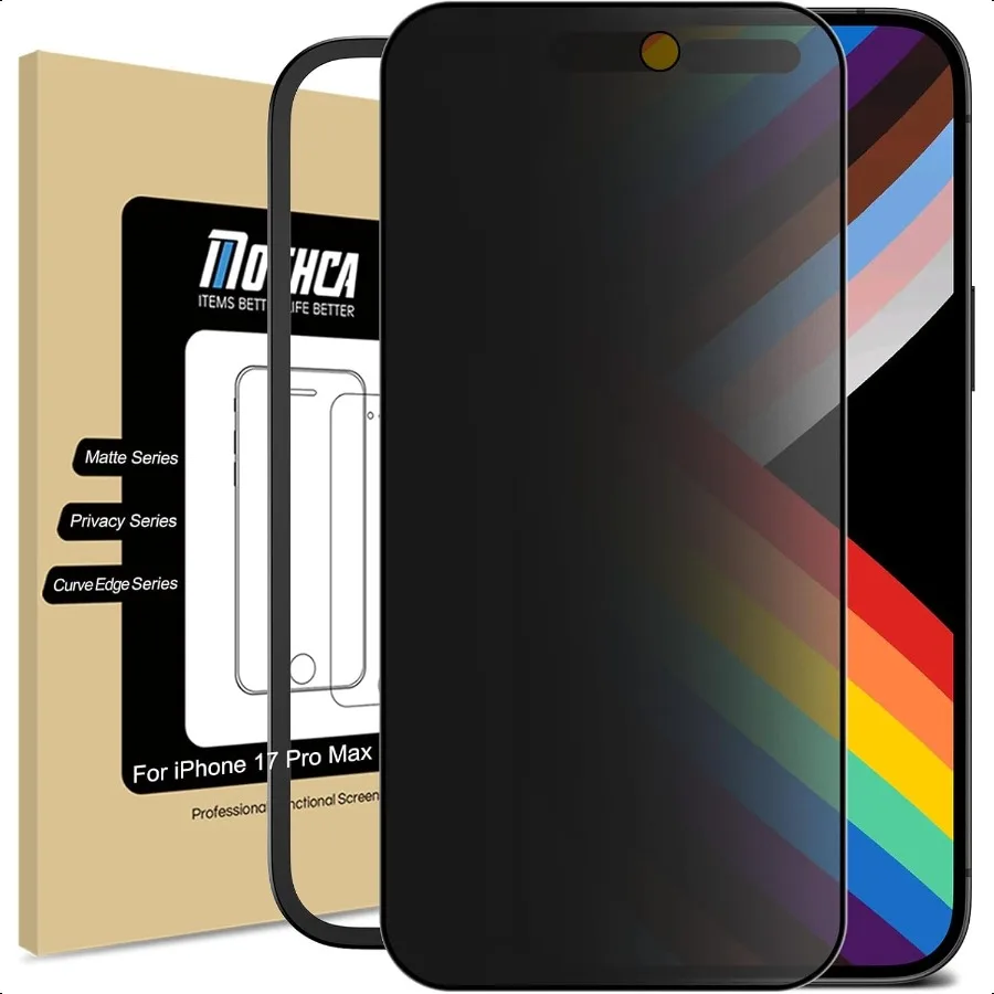 

Матовая защитная пленка для экрана для iPhone 17 Pro Max [6,9 дюйма] с простым установочным инструментом, антишпионская, антибликовая, полное покрытие Te