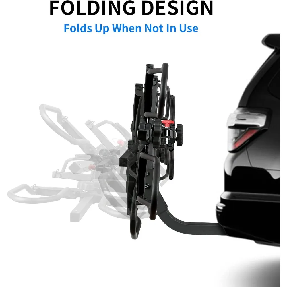 

Hitch Bike Rack, Wobble Free Smart Tilting Folding Bicycle Car Racks for Standard, Fat Tire and Electric Bike