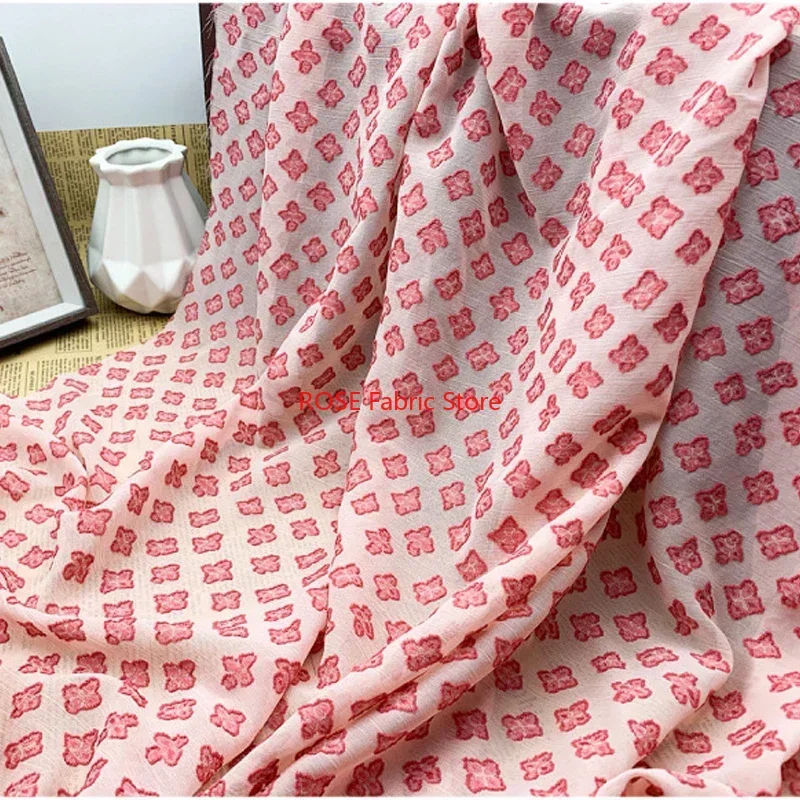 

Flower Jacquard Soft Airy Chiffon lace Fabric, For Summer Blouse, Lace Top, Toddle Dress, Houte Couture
