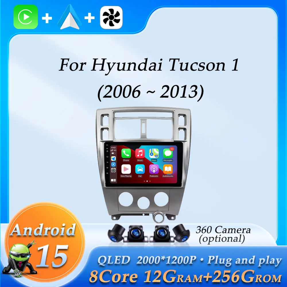 

Car Radio Multimedia Video Audio Player for Hyundai Tucson 1 2006 - 2013 Wireless CarPlay GPS Navigation DSP Stereo Split Screen