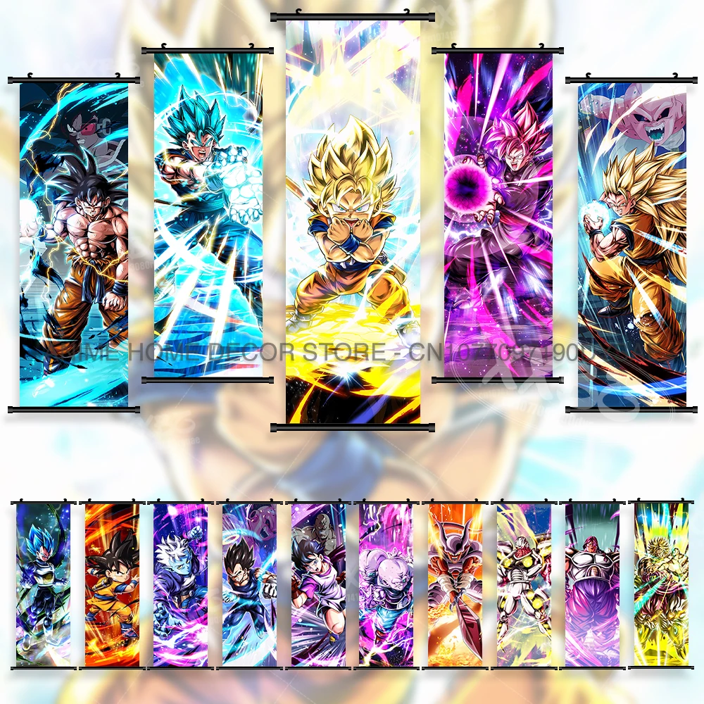 Dragon Ball Poster Anime Home Decoration Hanging Painting Vegeta Wall Art Scrolls Picture Saiyan Son Goku Room Decor Wallpaper