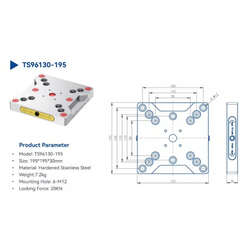 Manual Zero Point Clamping Precision Type TS130-195 Self-Centering Vise
