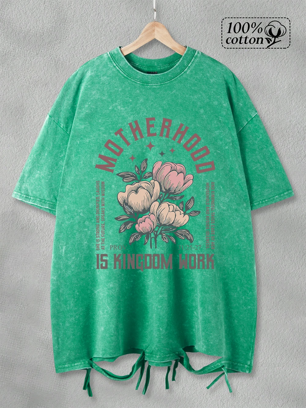 

Summer Washed T-Shirts Womens Cotton Motherhood Is Kingdomwork Printing Tops Casual O-Neck Oversized T Shirt Vintage Clothes