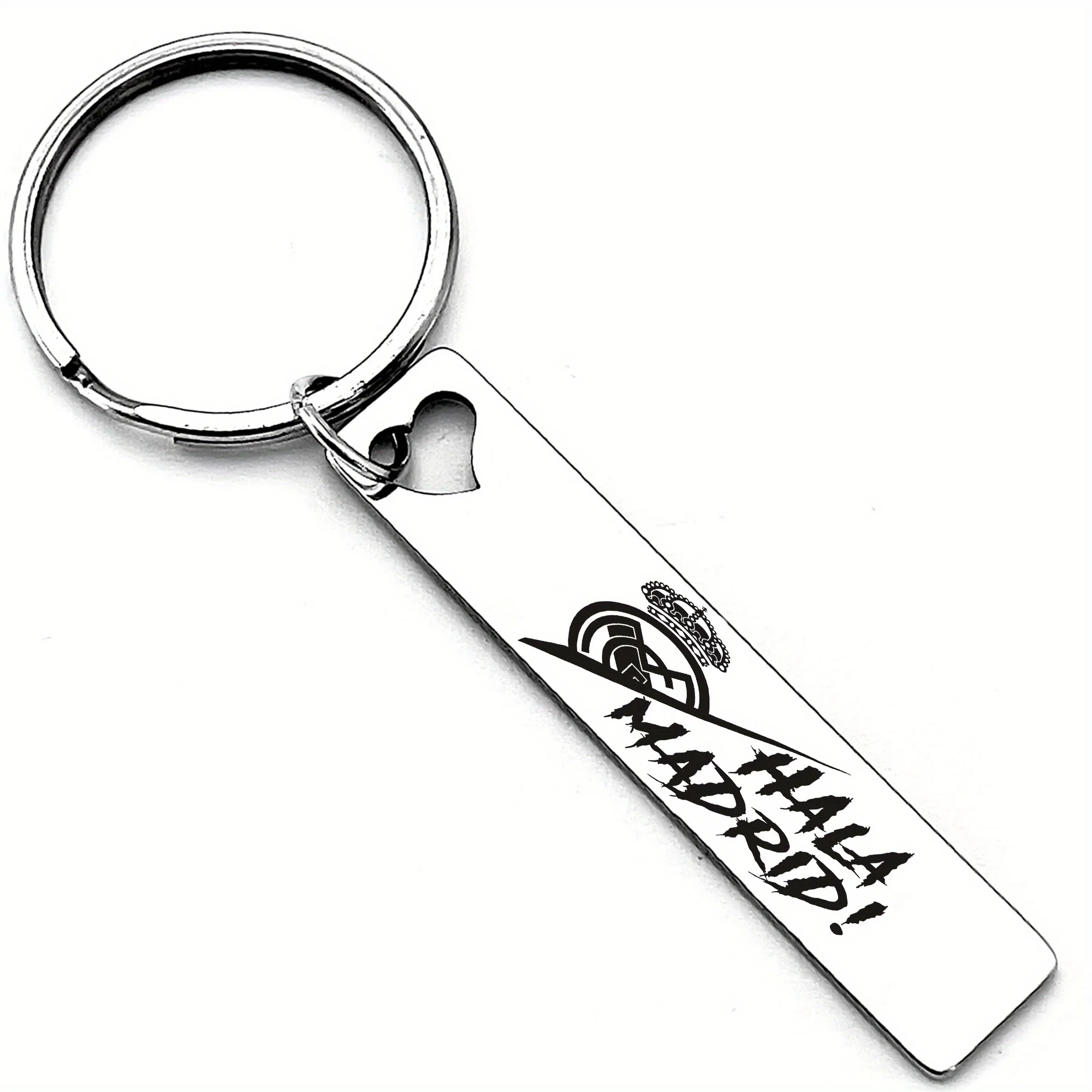 هالا مدريد! نادي كرة القدم في إسبانيا، سلسلة مفاتيح أنيقة مخصصة من الفولاذ المقاوم للصدأ، نمط رياضي. هدية مثالية لـ "Meilingge" #4